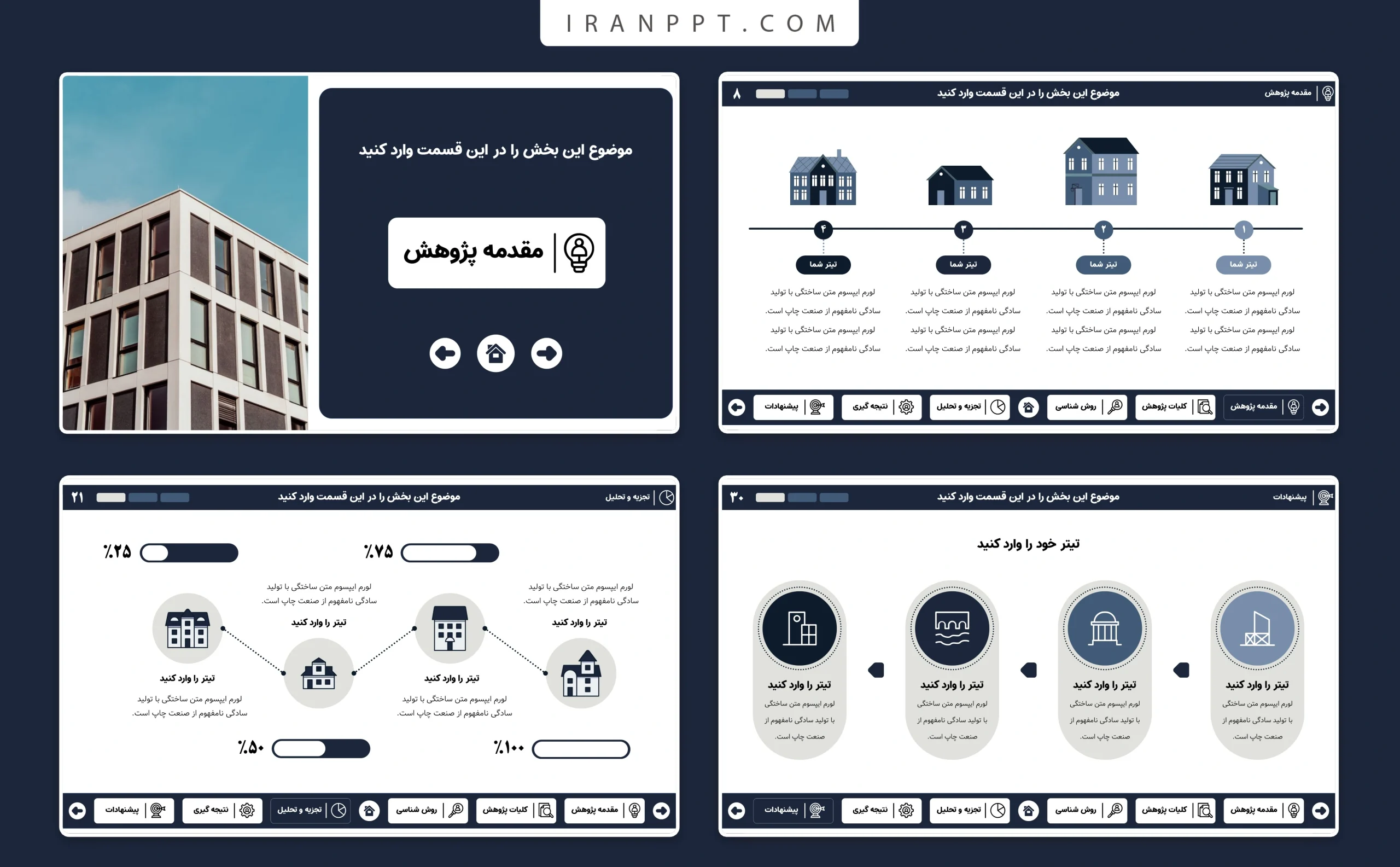 قالب پاورپوینت پایان نامه معماری