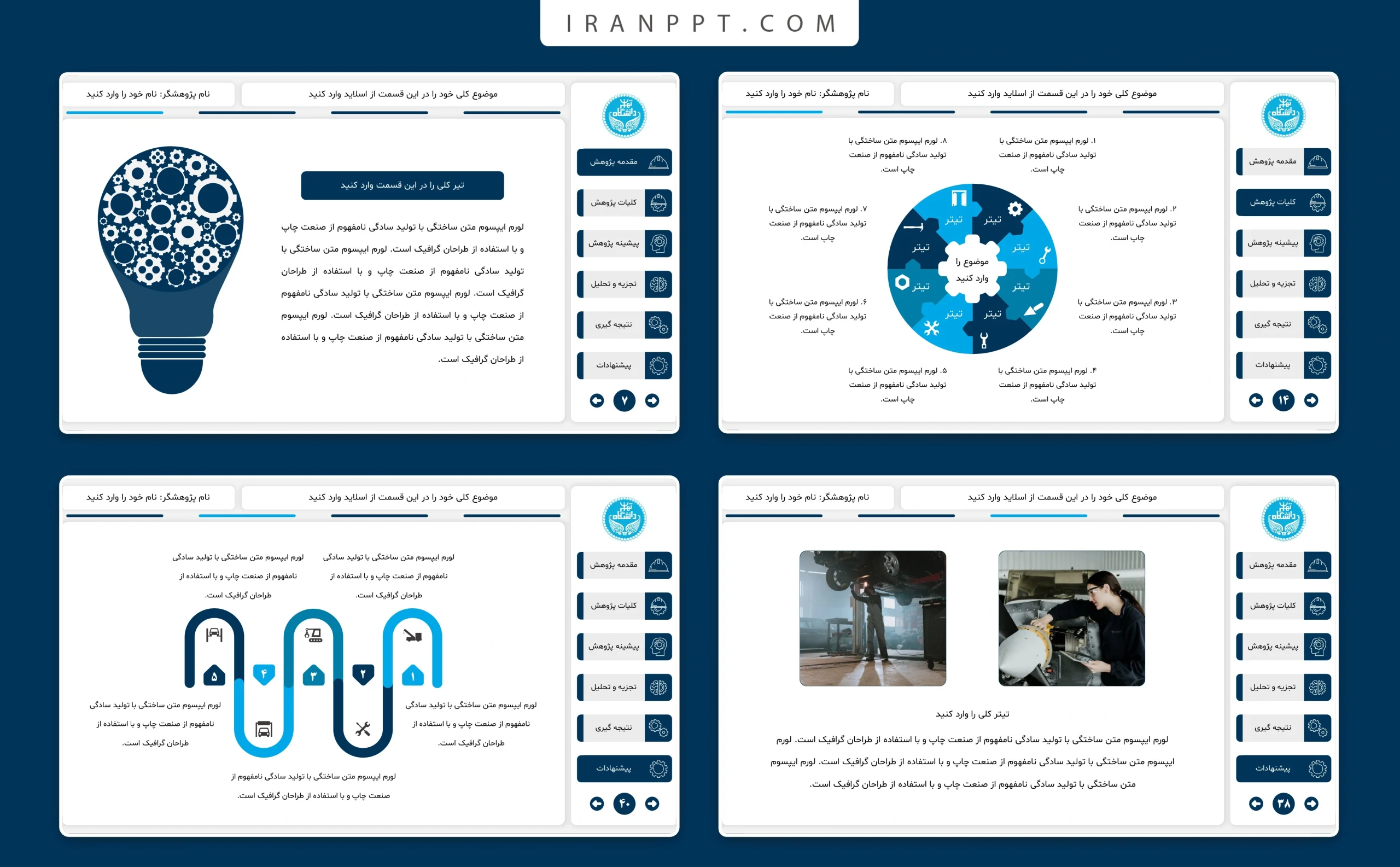 قالب پاورپوینت پایان نامه مهندسی مکانیک